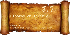 Blaskovich Terézia névjegykártya