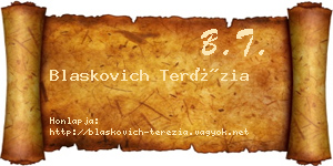 Blaskovich Terézia névjegykártya